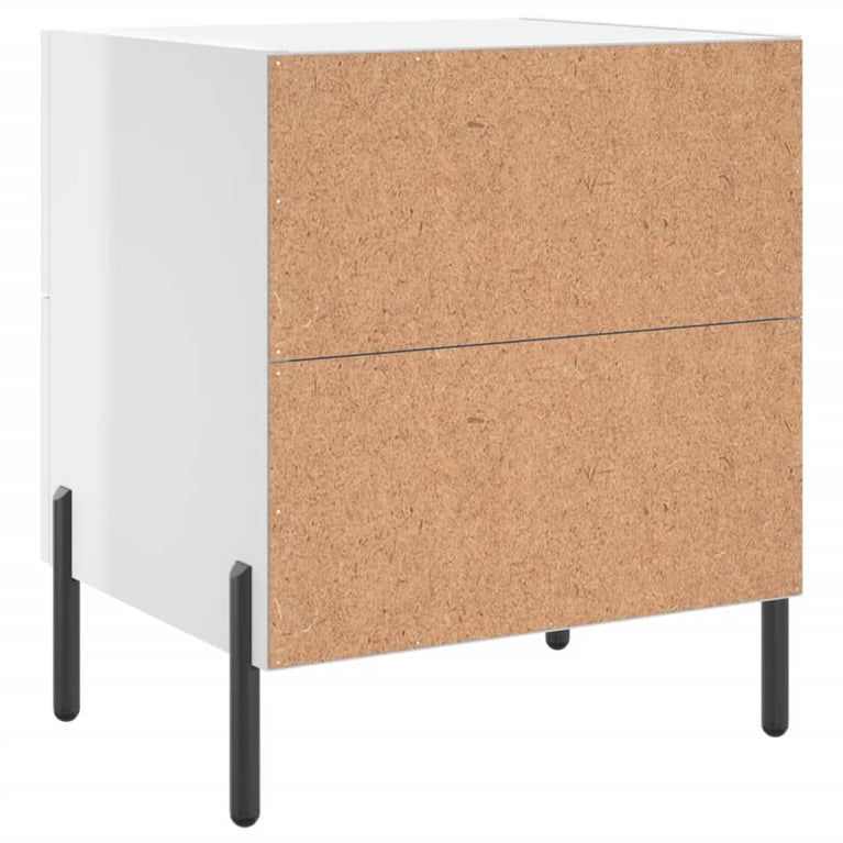 Nachtkastje 40x35x47,5 cm bewerkt hout hoogglans wit MeubelReus