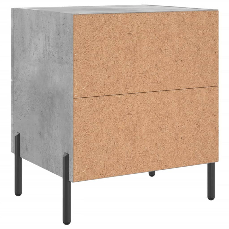 Nachtkastje 40x35x47,5 cm bewerkt hout betongrijs MeubelReus