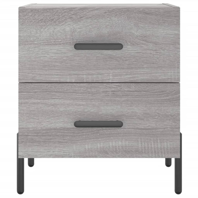 Nachtkastje 40x35x47,5 cm bewerkt hout grijs sonoma eikenkleur MeubelReus