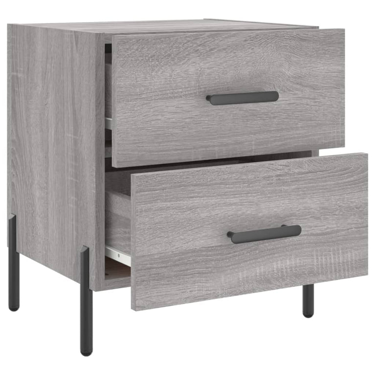 Nachtkastjes 2 st 40x35x47,5 cm bewerkt hout grijs sonoma eiken MeubelReus