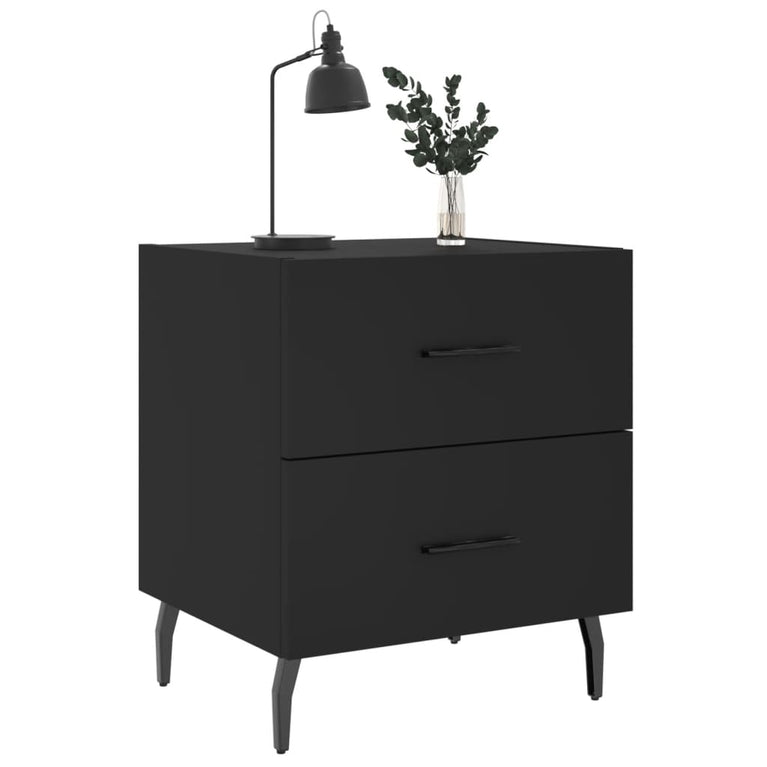 Nachtkastjes 2 st 40x35x47,5 cm bewerkt hout zwart MeubelReus