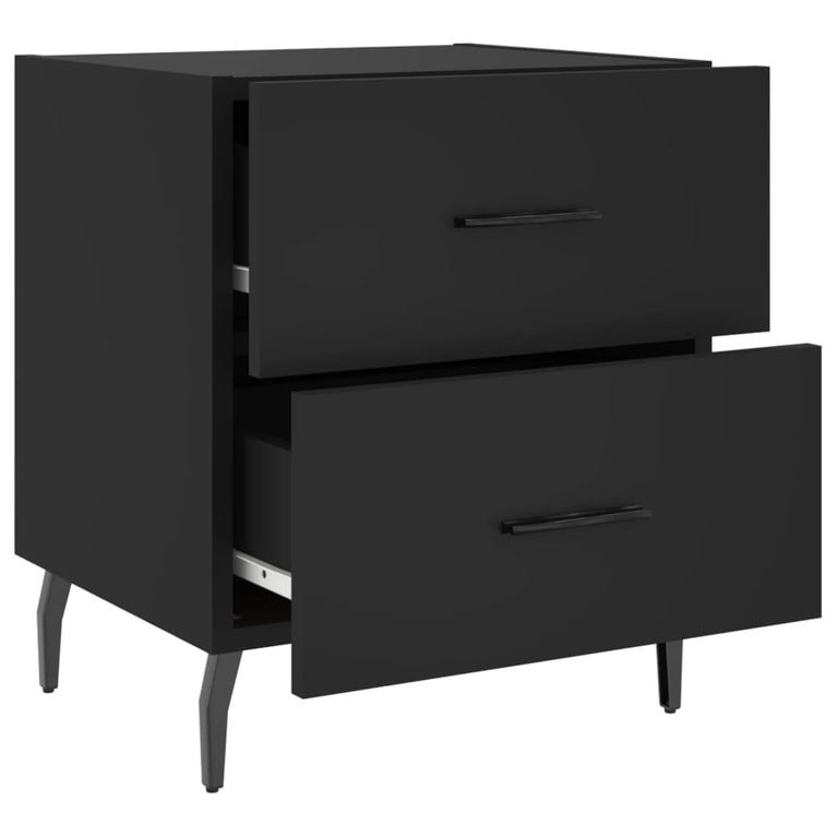Nachtkastjes 2 st 40x35x47,5 cm bewerkt hout zwart MeubelReus