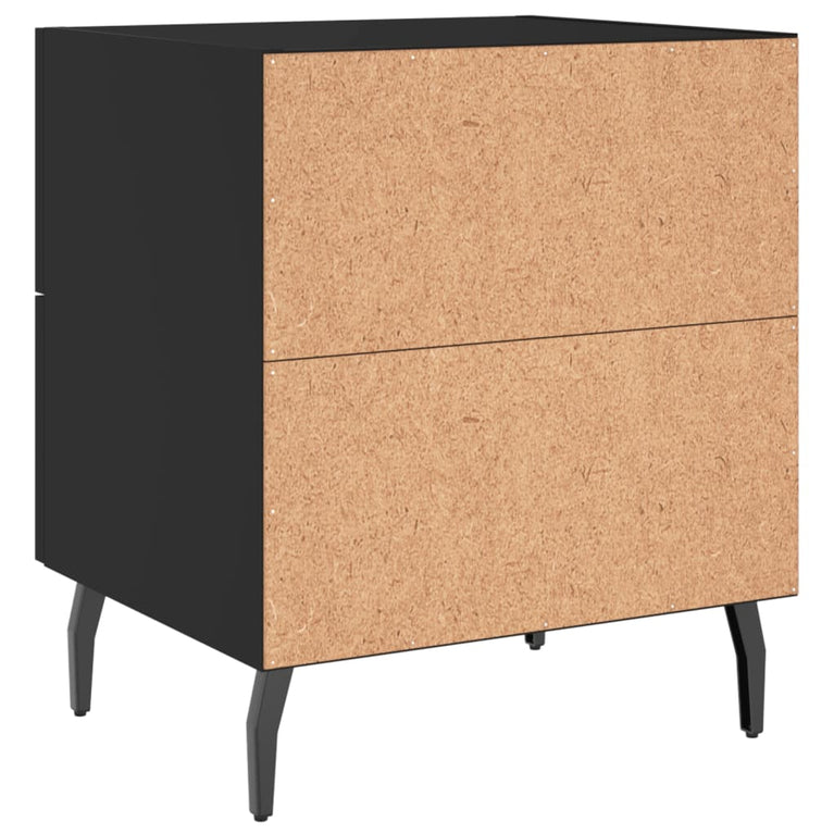 Nachtkastjes 2 st 40x35x47,5 cm bewerkt hout zwart MeubelReus