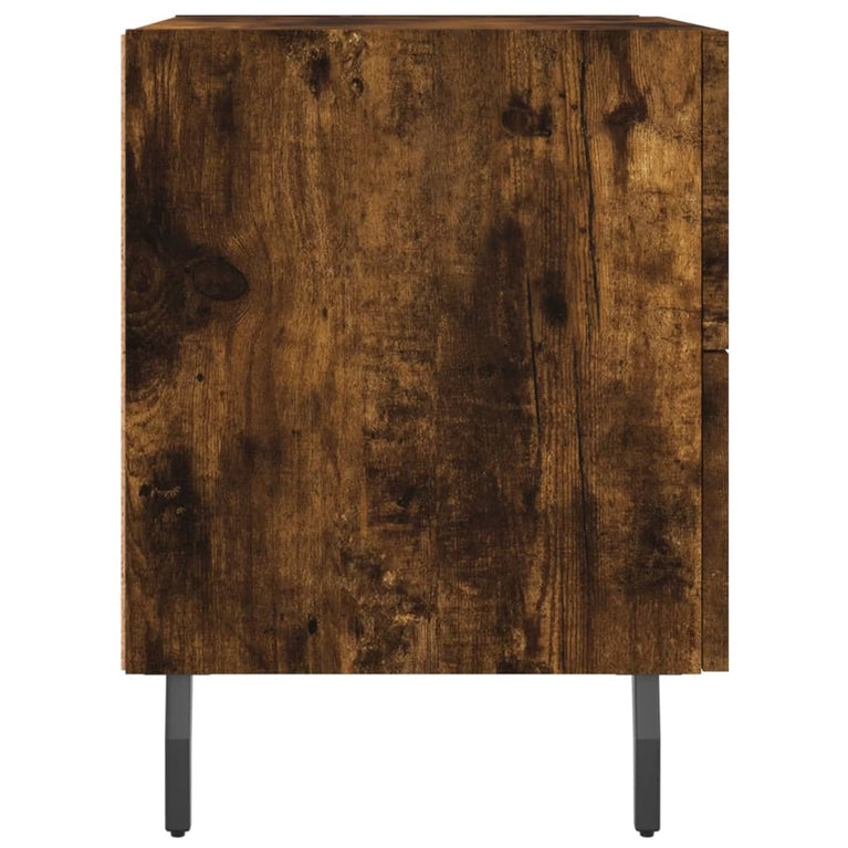 Nachtkastje 40x35x47,5 cm bewerkt hout gerookt eikenkleurig MeubelReus