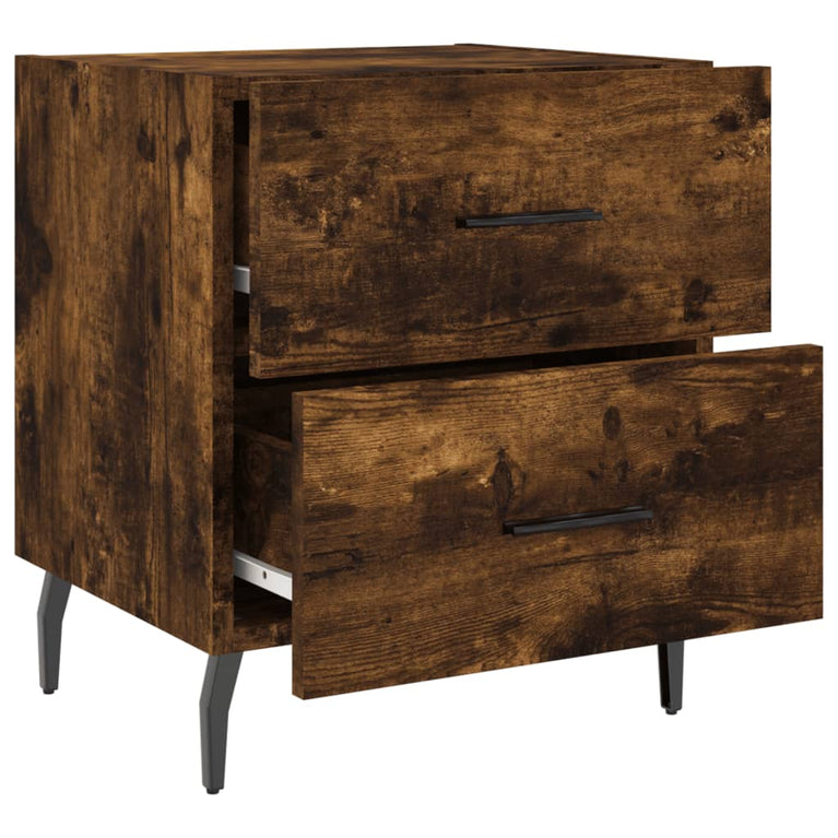 Nachtkastjes 2 st 40x35x47,5 cm bewerkt hout gerookt eikenkleur MeubelReus