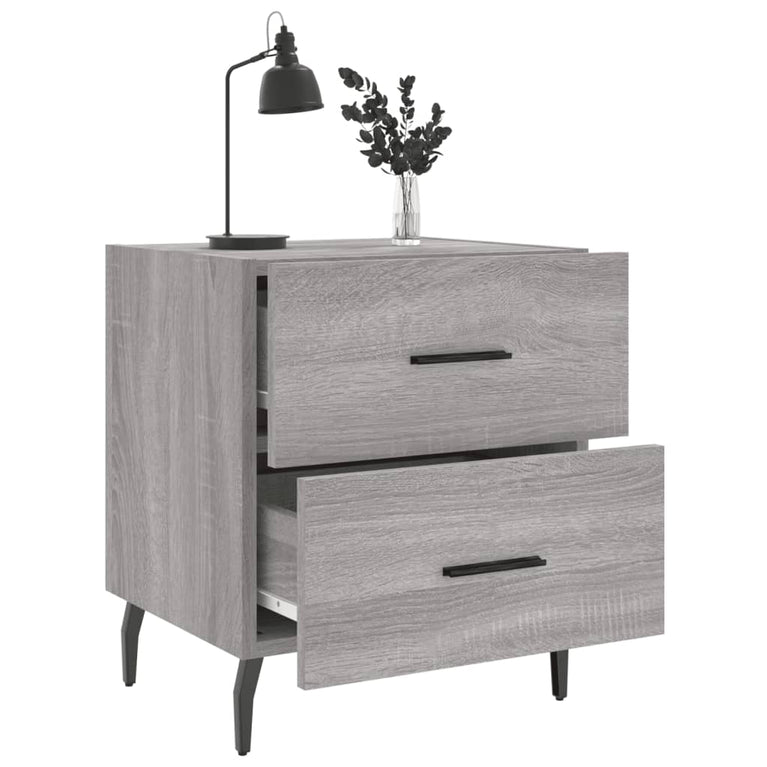 Nachtkastjes 2 st 40x35x47,5 cm bewerkt hout grijs sonoma eiken MeubelReus