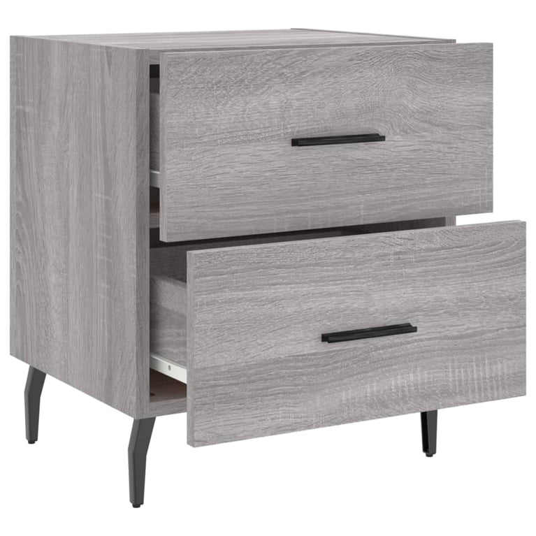 Nachtkastjes 2 st 40x35x47,5 cm bewerkt hout grijs sonoma eiken MeubelReus