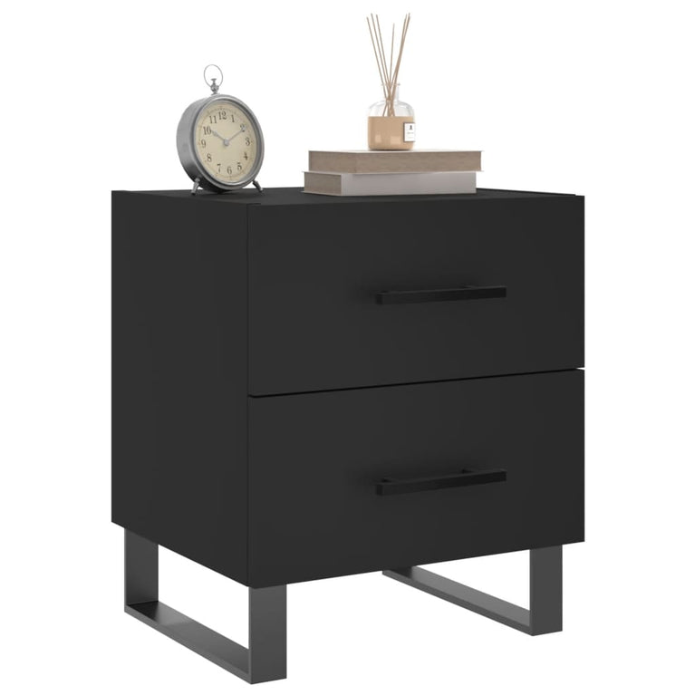 Nachtkastjes 2 st 40x35x47,5 cm bewerkt hout zwart MeubelReus