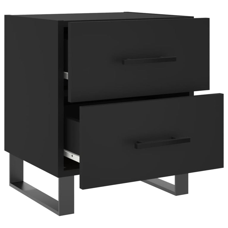 Nachtkastjes 2 st 40x35x47,5 cm bewerkt hout zwart MeubelReus