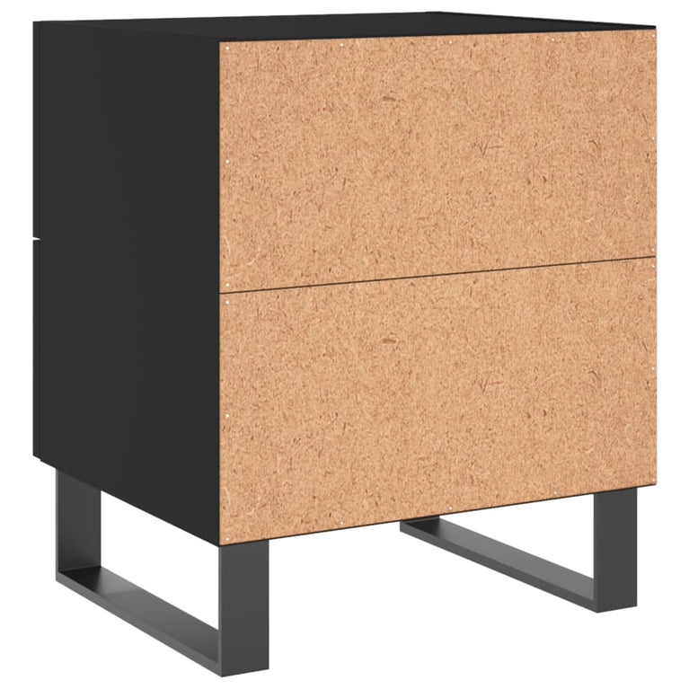 Nachtkastjes 2 st 40x35x47,5 cm bewerkt hout zwart MeubelReus