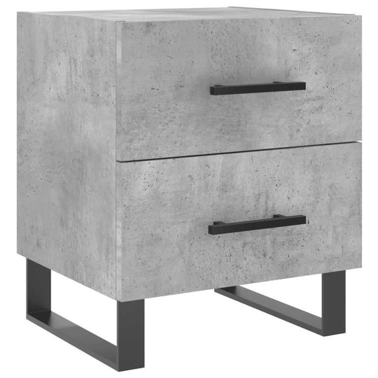 Nachtkastje 40x35x47,5 cm bewerkt hout betongrijs MeubelReus