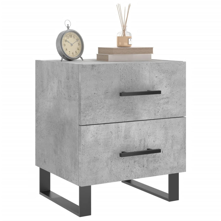 Nachtkastje 40x35x47,5 cm bewerkt hout betongrijs MeubelReus