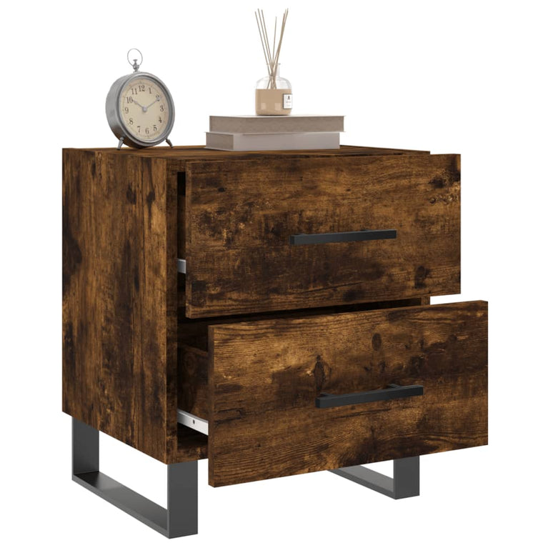 Nachtkastjes 2 st 40x35x47,5 cm bewerkt hout gerookt eikenkleur MeubelReus