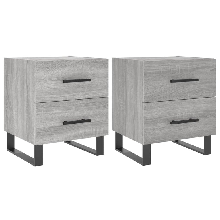Nachtkastjes 2 st 40x35x47,5 cm bewerkt hout grijs sonoma eiken MeubelReus