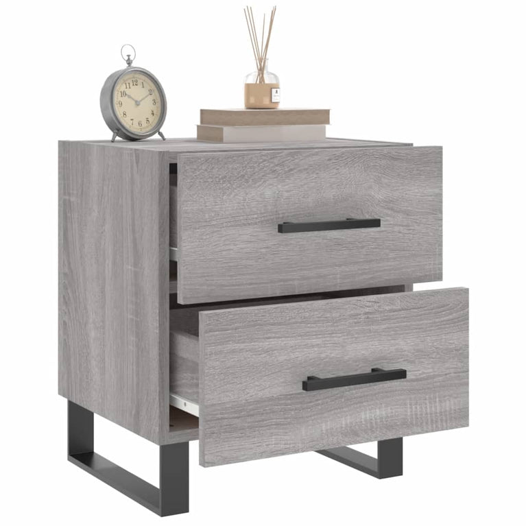 Nachtkastjes 2 st 40x35x47,5 cm bewerkt hout grijs sonoma eiken MeubelReus
