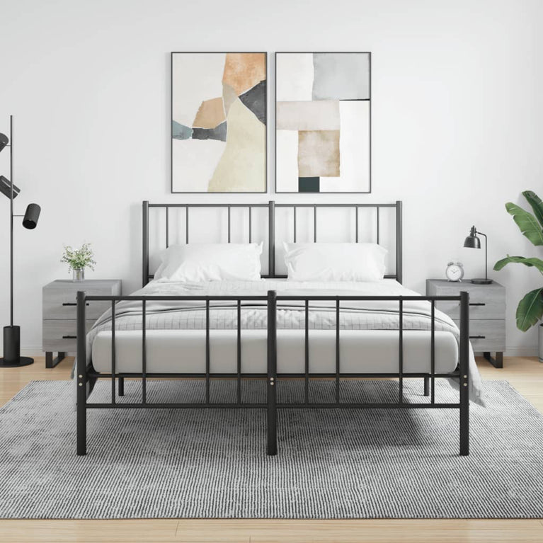 Nachtkastjes 2 st 40x35x47,5 cm bewerkt hout grijs sonoma eiken MeubelReus