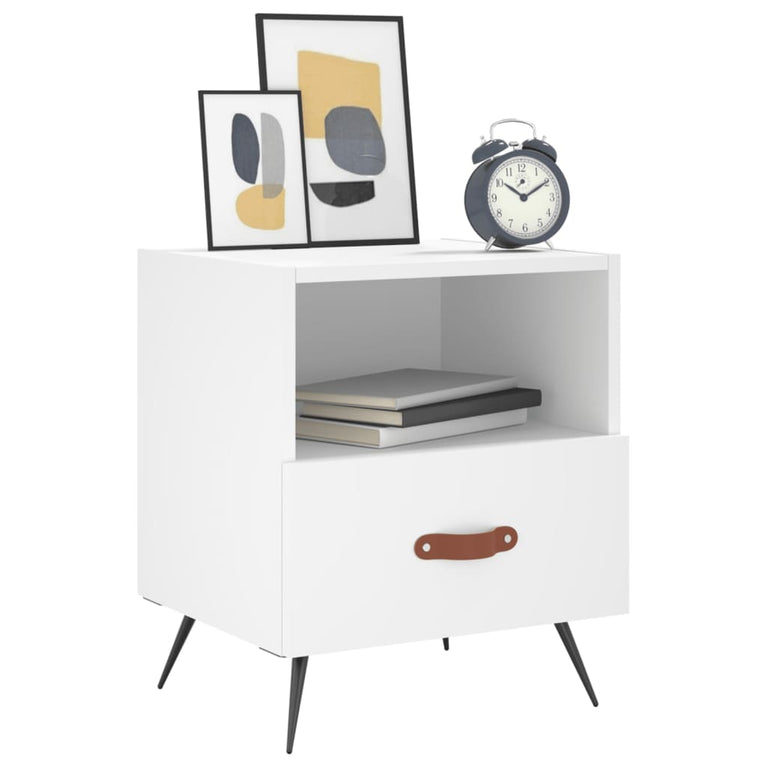 Nachtkastjes 2 st 40x35x47,5 cm bewerkt hout wit MeubelReus
