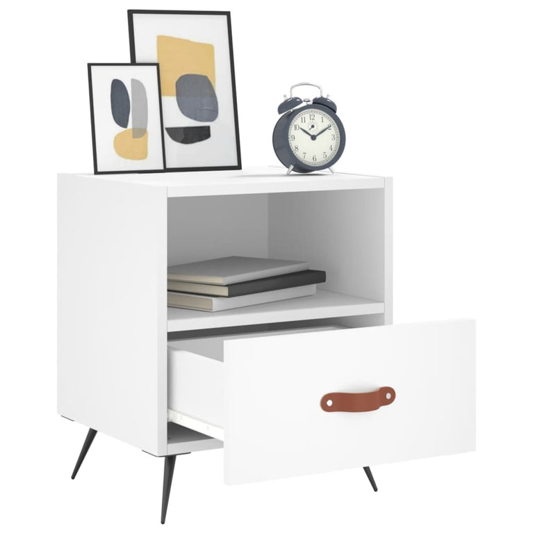 Nachtkastjes 2 st 40x35x47,5 cm bewerkt hout wit MeubelReus