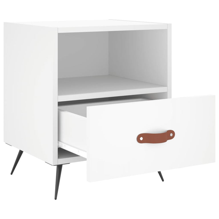 Nachtkastjes 2 st 40x35x47,5 cm bewerkt hout wit MeubelReus