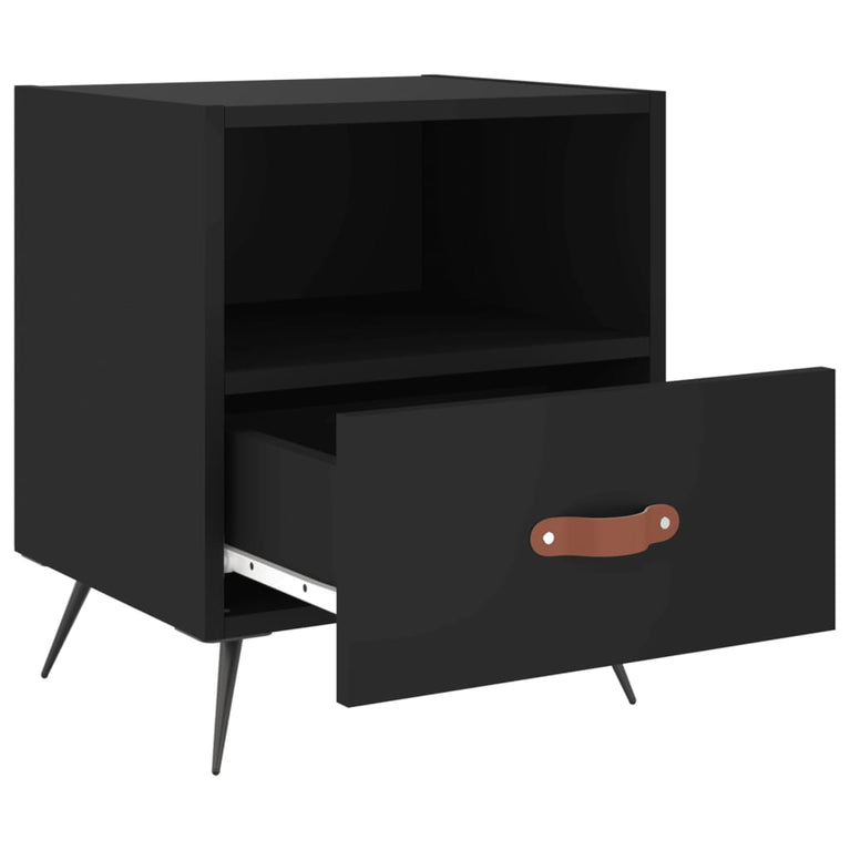 Nachtkastjes 2 st 40x35x47,5 cm bewerkt hout zwart MeubelReus