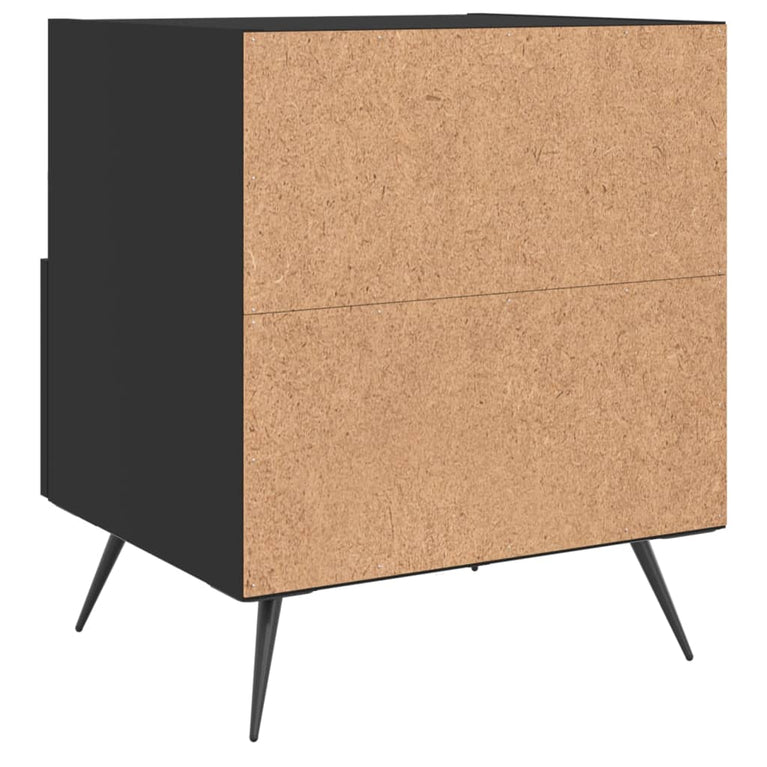 Nachtkastjes 2 st 40x35x47,5 cm bewerkt hout zwart MeubelReus