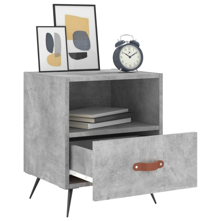 Nachtkastjes 2 st 40x35x47,5 cm bewerkt hout betongrijs MeubelReus