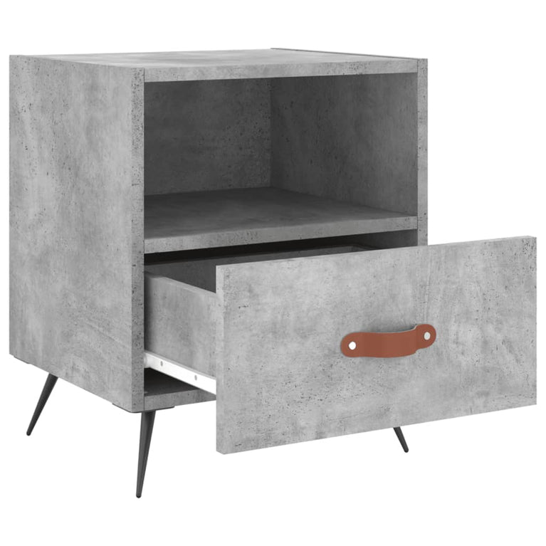 Nachtkastjes 2 st 40x35x47,5 cm bewerkt hout betongrijs MeubelReus