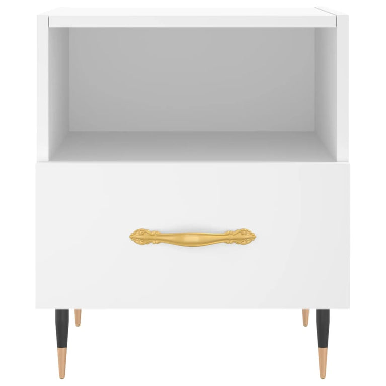 Nachtkastje 40x35x47,5 cm bewerkt hout wit MeubelReus