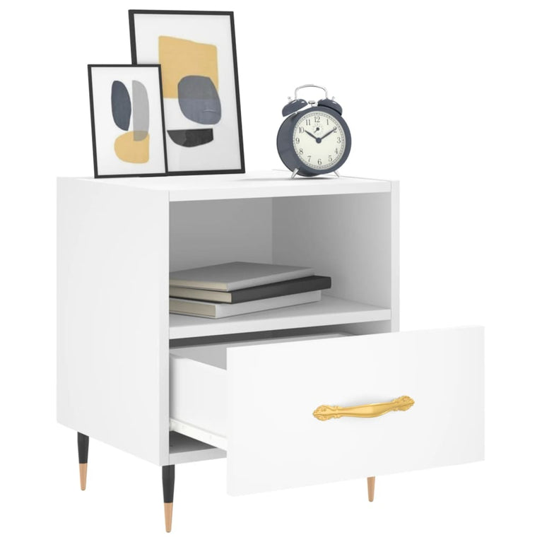 Nachtkastjes 2 st 40x35x47,5 cm bewerkt hout wit MeubelReus