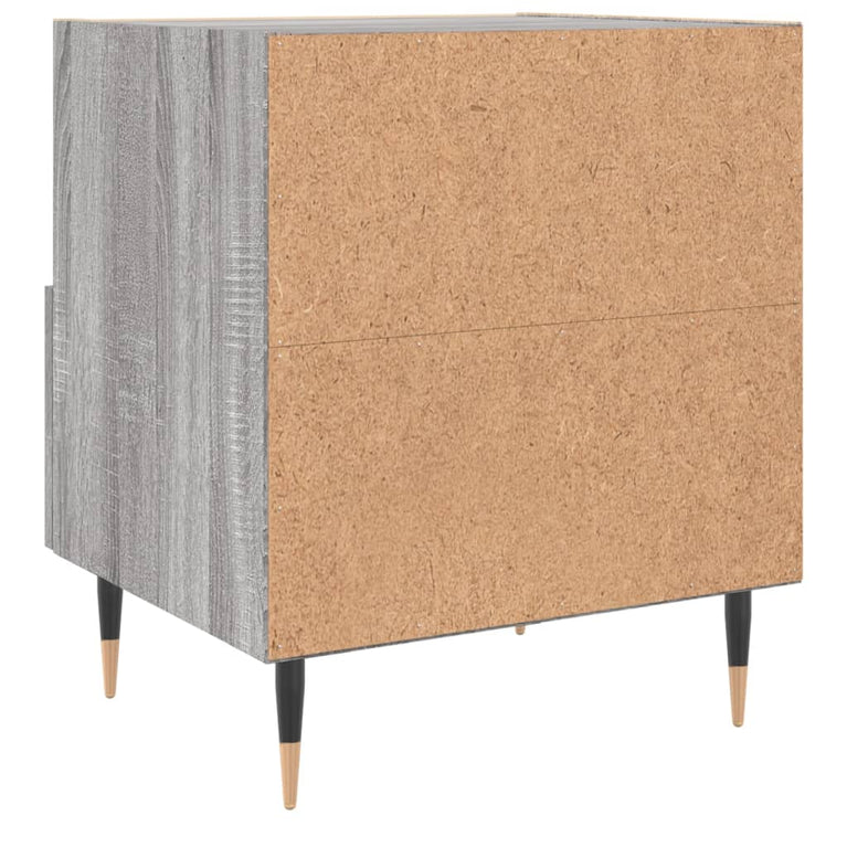 Nachtkastje 40x35x47,5 cm bewerkt hout grijs sonoma eikenkleur MeubelReus