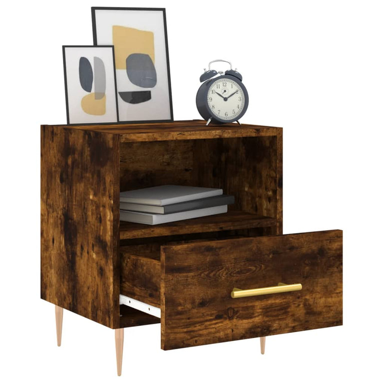 Nachtkastjes 2 st 40x35x47,5 cm bewerkt hout gerookt eikenkleur MeubelReus