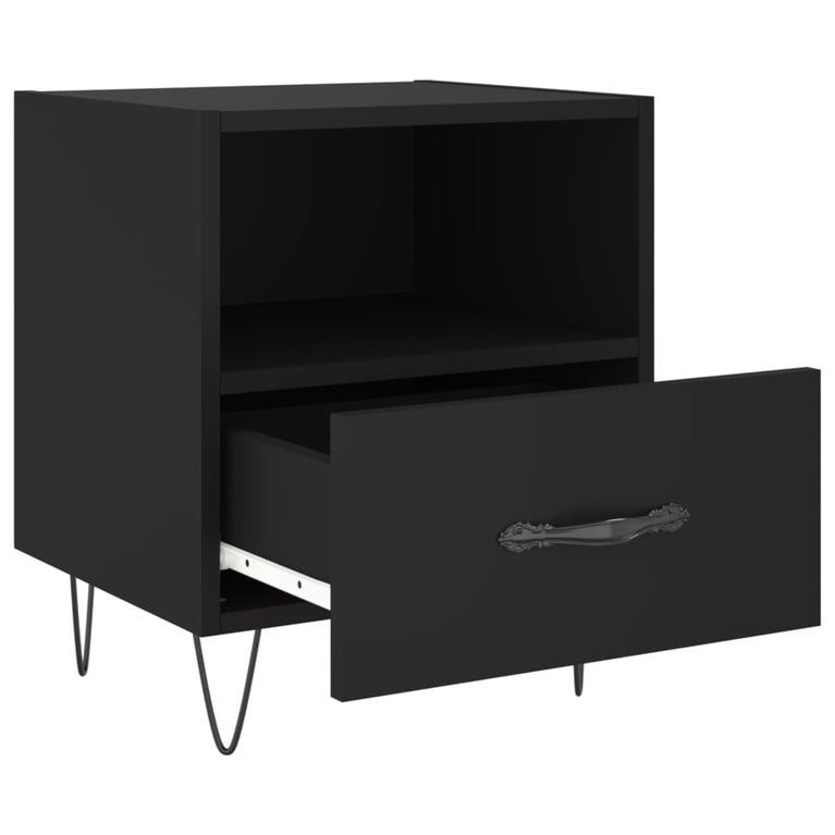 Nachtkastjes 2 st 40x35x47,5 cm bewerkt hout zwart MeubelReus