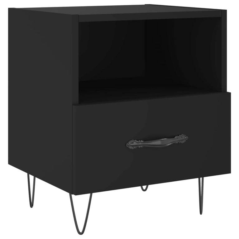 Nachtkastjes 2 st 40x35x47,5 cm bewerkt hout zwart MeubelReus