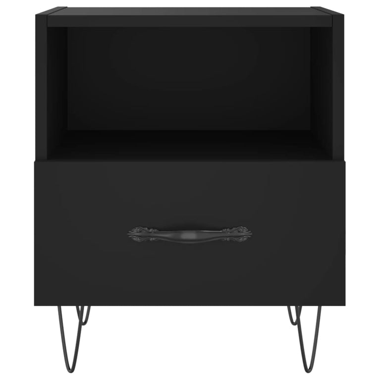 Nachtkastjes 2 st 40x35x47,5 cm bewerkt hout zwart MeubelReus