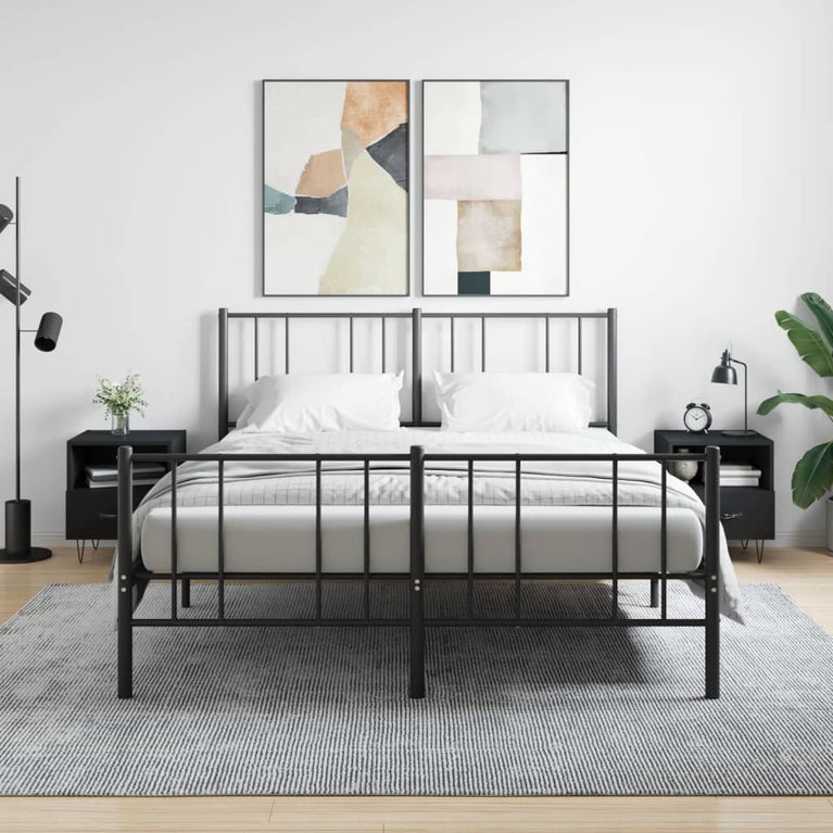 Nachtkastjes 2 st 40x35x47,5 cm bewerkt hout zwart MeubelReus