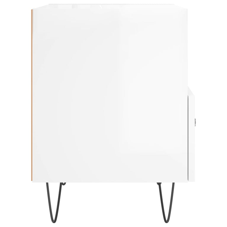 Nachtkastje 40x35x47,5 cm bewerkt hout hoogglans wit MeubelReus