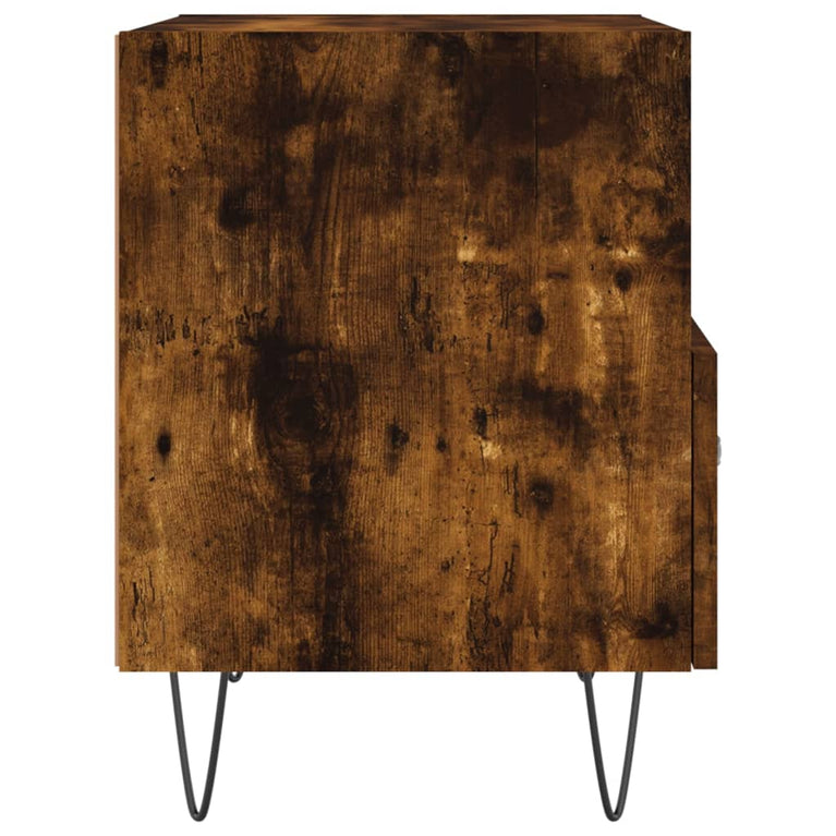 Nachtkastje 40x35x47,5 cm bewerkt hout gerookt eikenkleurig MeubelReus