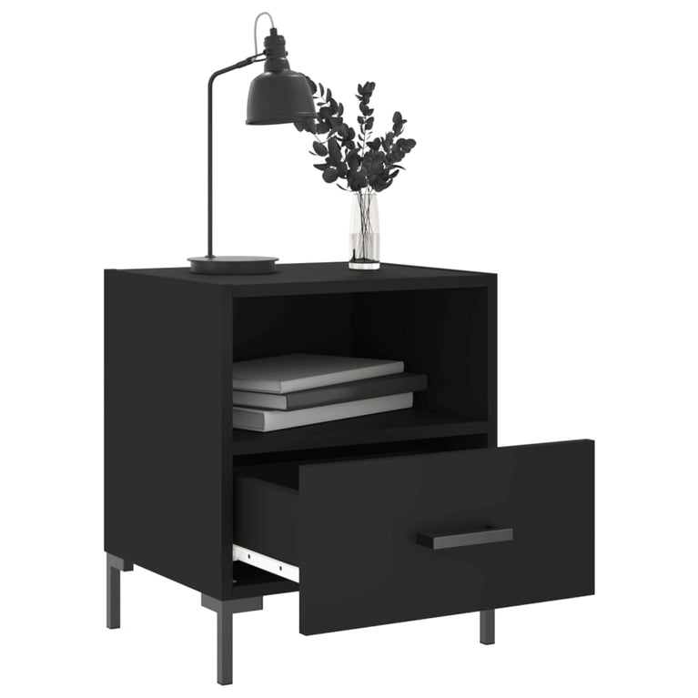 Nachtkastjes 2 st 40x35x47,5 cm bewerkt hout zwart MeubelReus