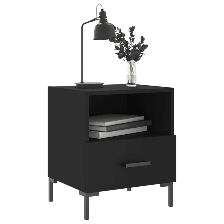 Nachtkastjes 2 st 40x35x47,5 cm bewerkt hout zwart MeubelReus