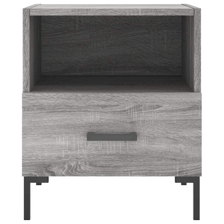 Nachtkastje 40x35x47,5 cm bewerkt hout betongrijs MeubelReus