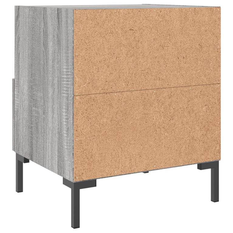 Nachtkastje 40x35x47,5 cm bewerkt hout grijs sonoma eikenkleur MeubelReus