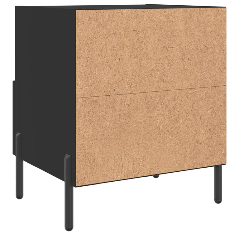 Nachtkastje 40x35x47,5 cm bewerkt hout zwart MeubelReus