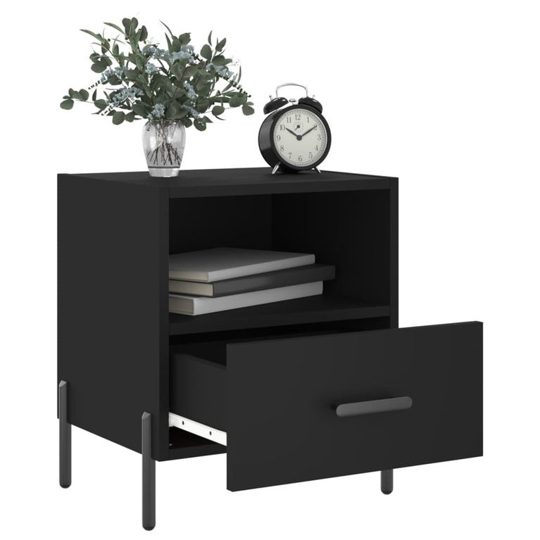 Nachtkastjes 2 st 40x35x47,5 cm bewerkt hout zwart MeubelReus