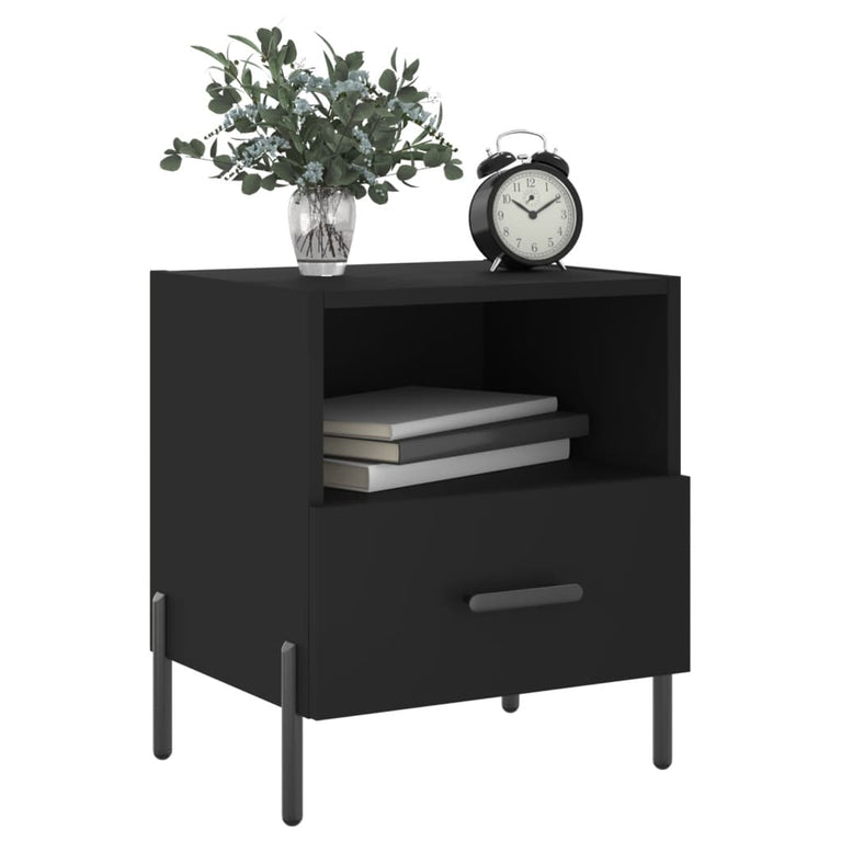 Nachtkastjes 2 st 40x35x47,5 cm bewerkt hout zwart MeubelReus