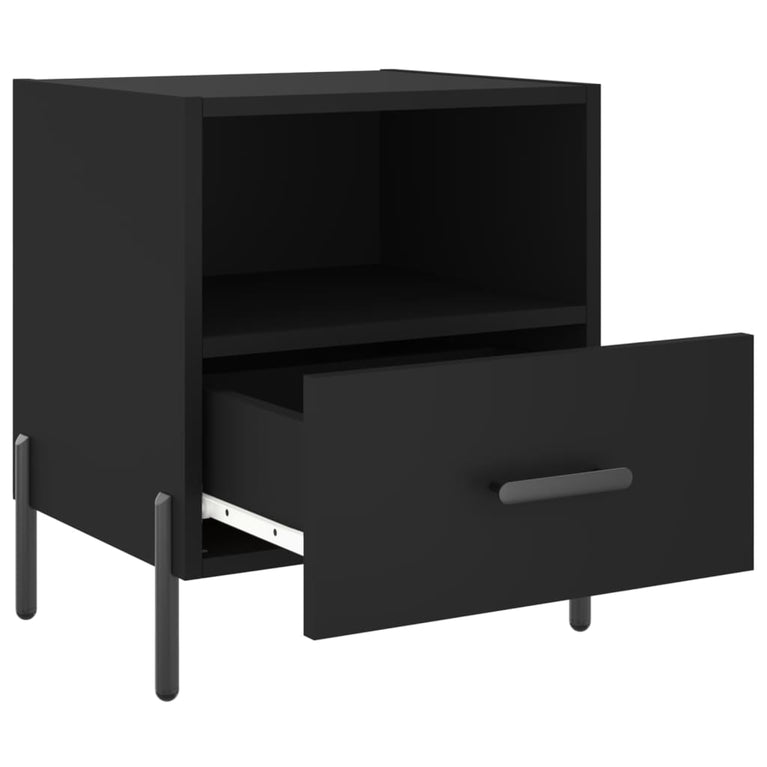 Nachtkastjes 2 st 40x35x47,5 cm bewerkt hout zwart MeubelReus