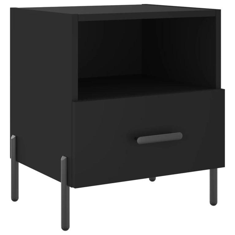 Nachtkastjes 2 st 40x35x47,5 cm bewerkt hout zwart MeubelReus