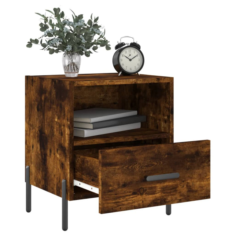 Nachtkastjes 2 st 40x35x47,5 cm bewerkt hout gerookt eikenkleur MeubelReus