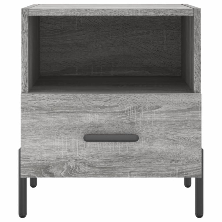 Nachtkastje 40x35x47,5 cm bewerkt hout grijs sonoma eikenkleur MeubelReus