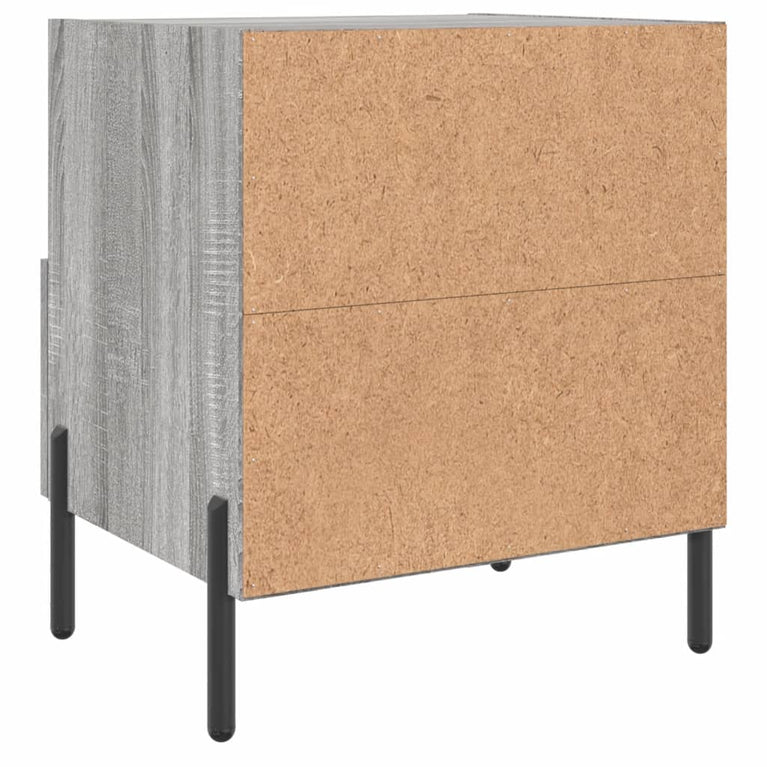 Nachtkastje 40x35x47,5 cm bewerkt hout grijs sonoma eikenkleur MeubelReus