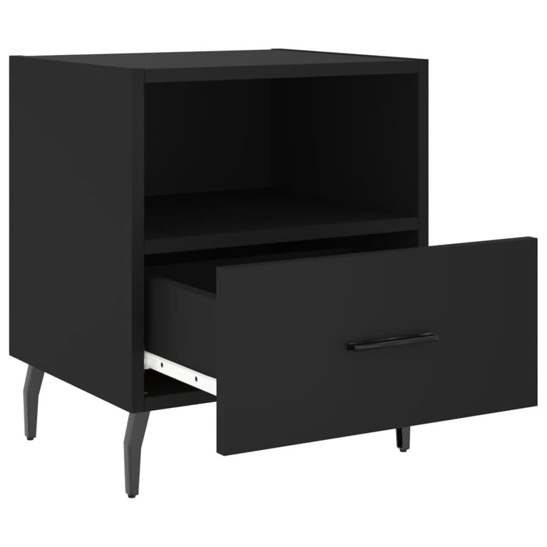 Nachtkastjes 2 st 40x35x47,5 cm bewerkt hout zwart MeubelReus